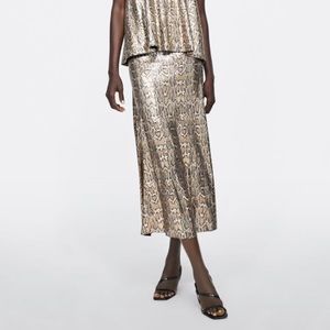 ZARA leopard sequins skirt ⭐️